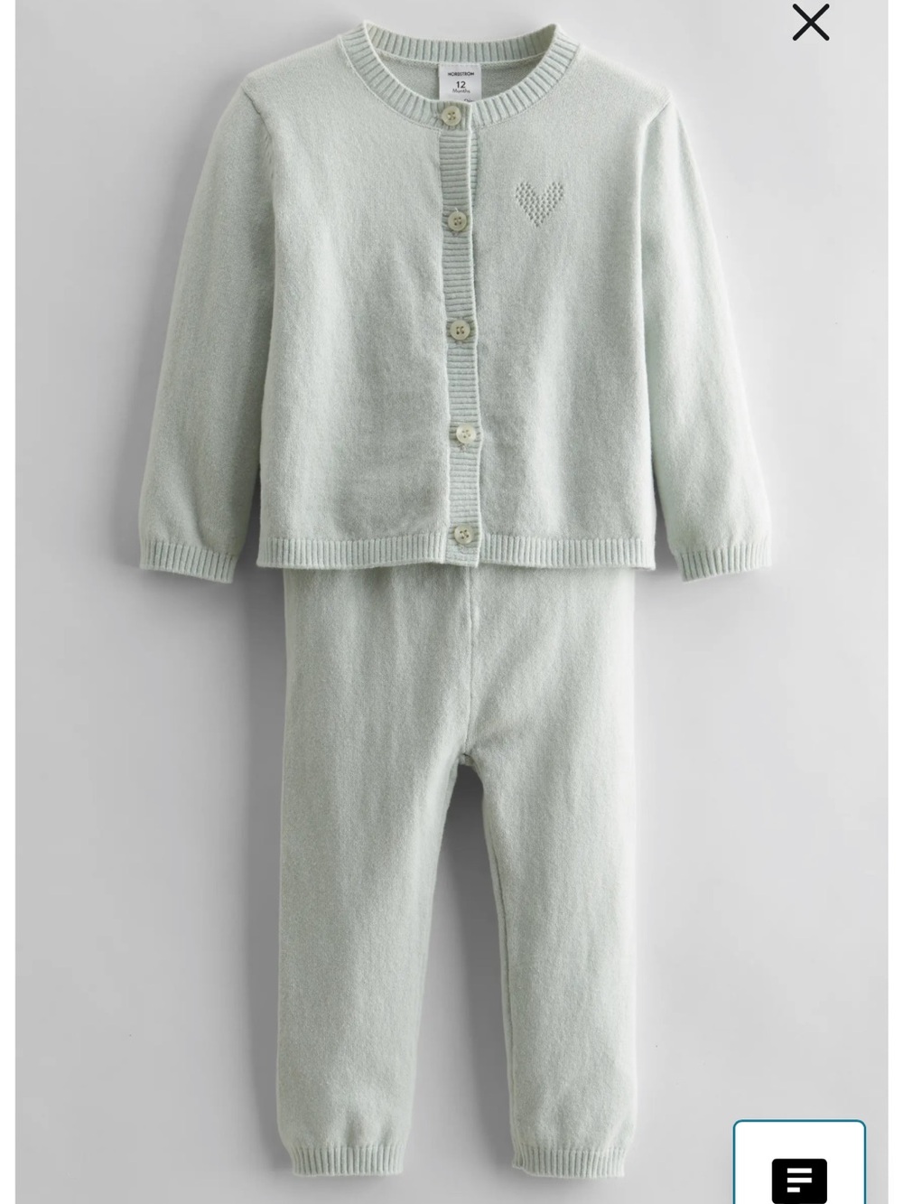 Nordstrom Baby 6 months Pointelle Heart Cardigan & Sweater Pants Set